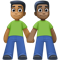 Men Holding Hands- Medium-Dark Skin Tone- Dark Skin Tone emoji on Facebook